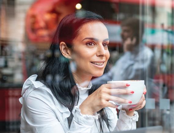 Woman in coffee shop
